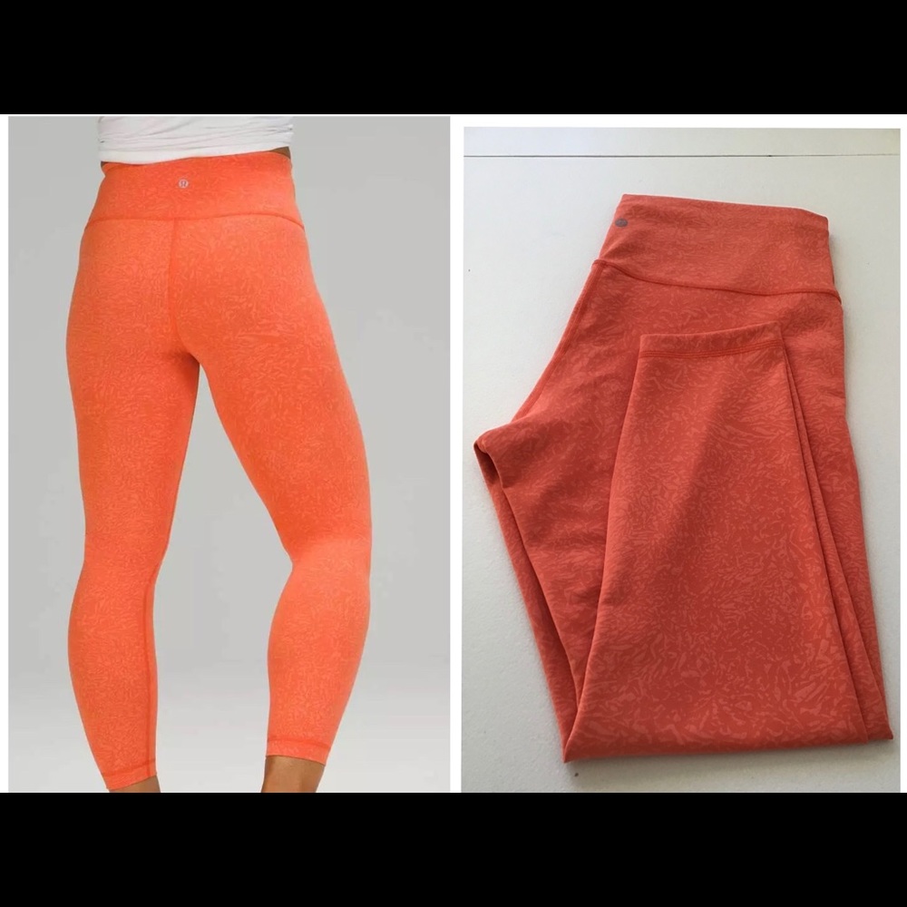 NEW Lululemon Wunder Train HR Tight 25” CRWC Coral